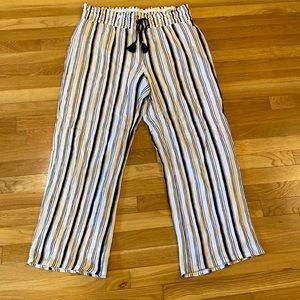 Inc size Xl wide leg black and white stripe pant